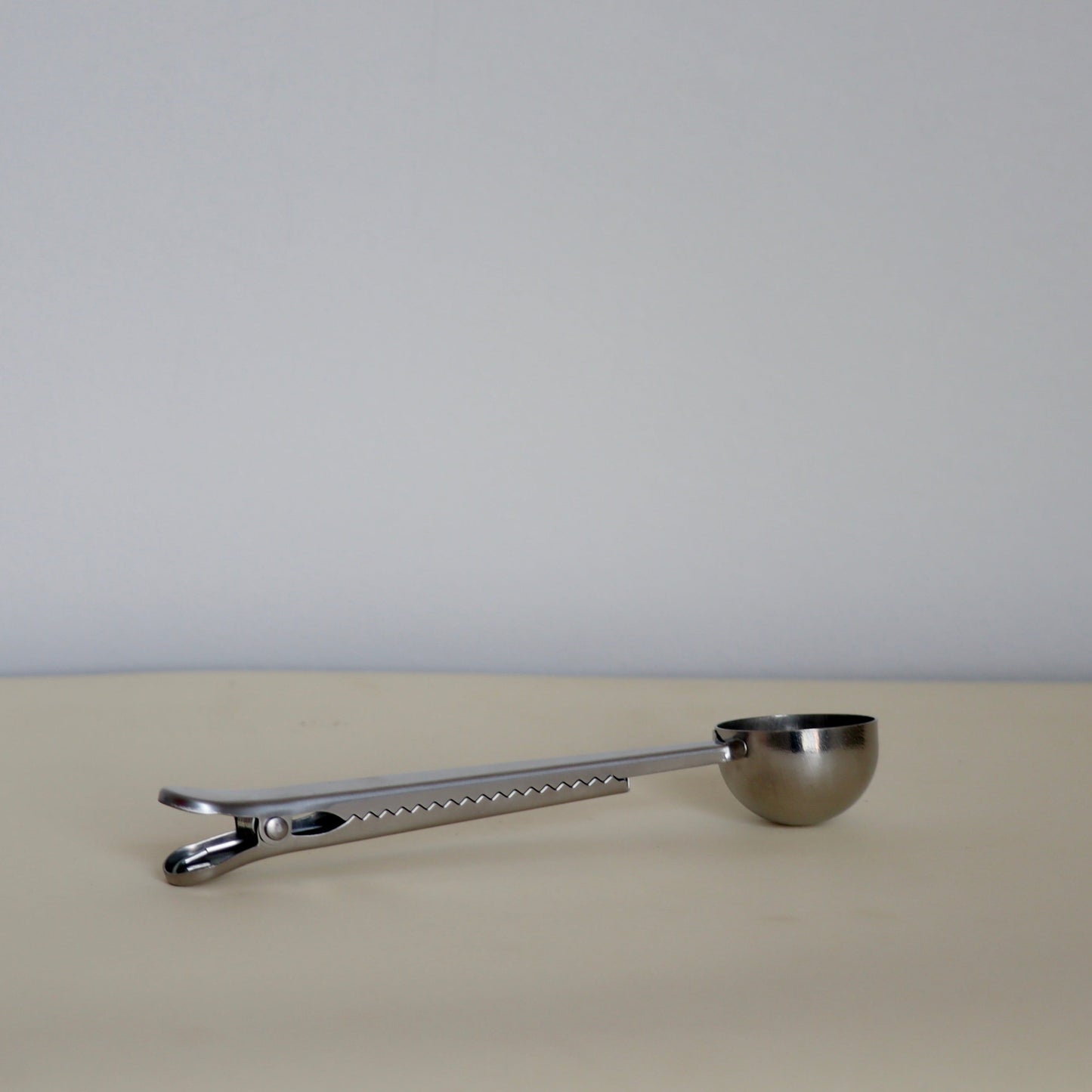 Java Maestro Stainless Steel Coffee Scoop with Integrated Bag Clip