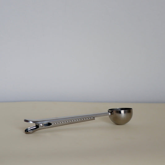 Java Maestro Stainless Steel Coffee Scoop with Integrated Bag Clip
