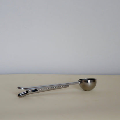 Java Maestro Stainless Steel Coffee Scoop with Integrated Bag Clip